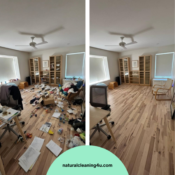 living room cleaning before and after